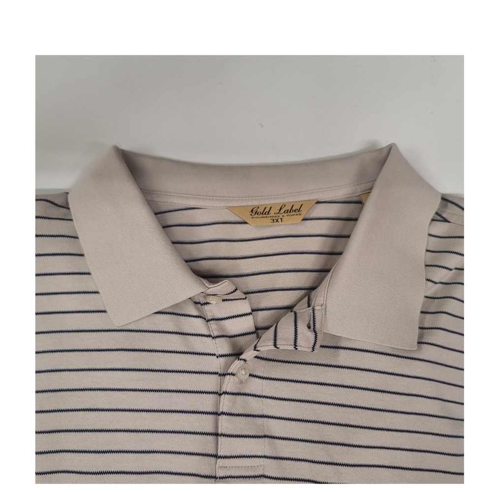 Men's 3XT Gold Label Striped‎ Polo Shirt Roundtree & York